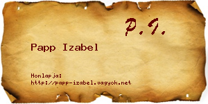 Papp Izabel névjegykártya